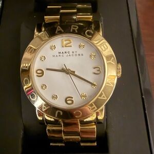 Marc Jacobs Gold and White Dial Watch